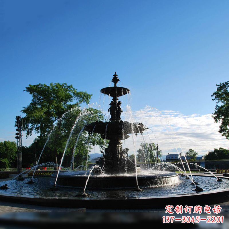 辽宁精美喷泉雕塑,点缀公园美景