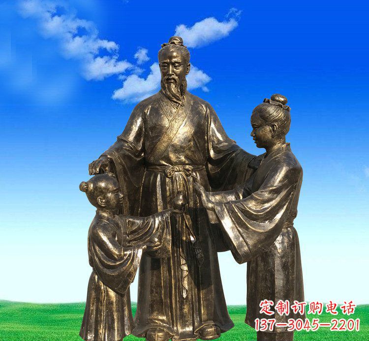 辽宁铜雕艺术精美人物雕塑——孔融让梨