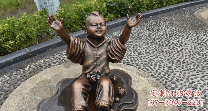 辽宁精致雕塑,匠心创造——小男孩铜雕