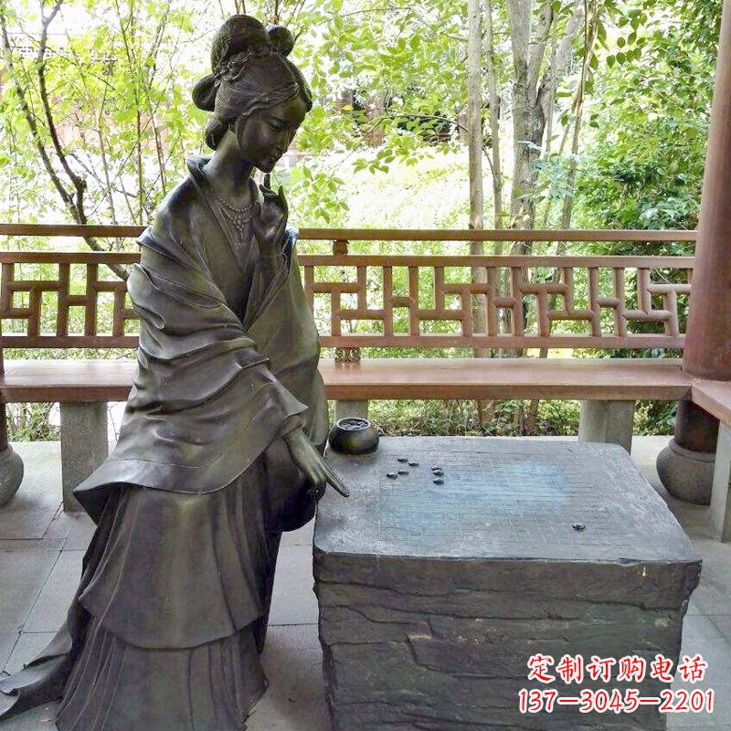 辽宁古代美女西施下棋情景雕塑