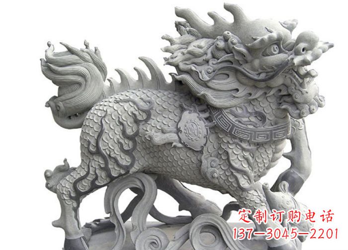 辽宁中领雕塑|精美古典麒麟雕塑