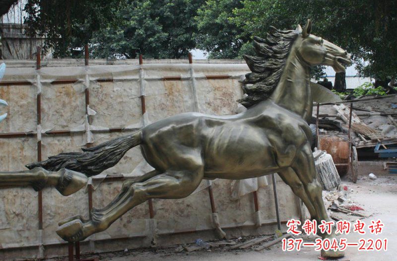 辽宁广场奔马动物铜雕 (2)