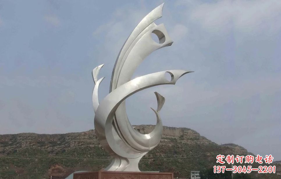 辽宁金羽凤凰-不锈钢抽象雕塑