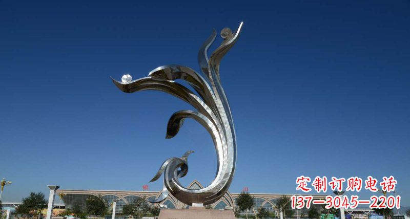 辽宁优雅迷人的不锈钢抽象凤凰雕塑