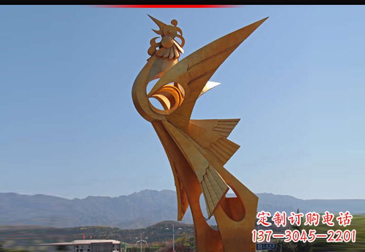 辽宁中领雕塑凤凰抽象雕塑11英寸