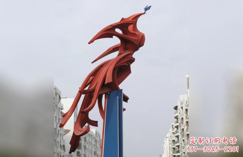 辽宁广场不锈钢凤凰抽象雕塑