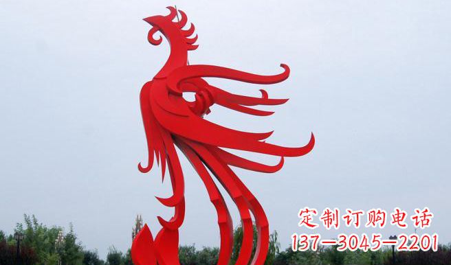 辽宁广场不锈钢凤凰雕塑 (3)