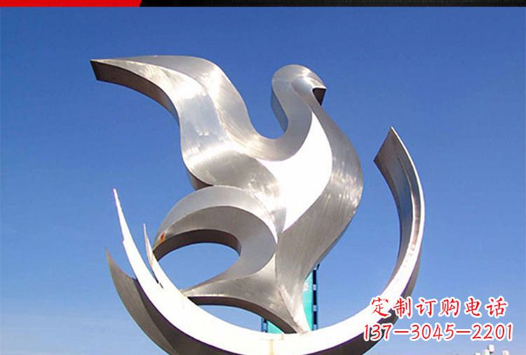 辽宁雕刻工艺制作的精美不锈钢鸽子摆件