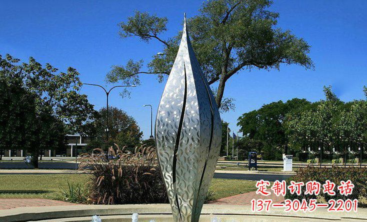 辽宁锦绣花骨朵不锈钢喷泉雕塑