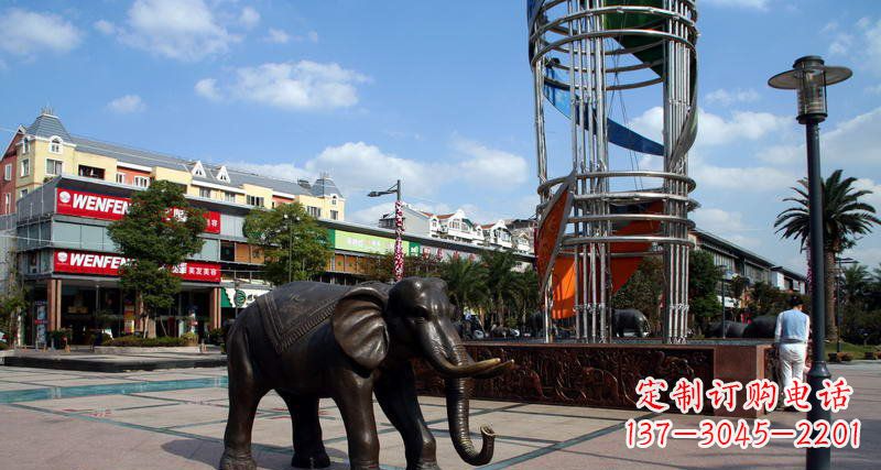 辽宁广场大象动物铜雕
