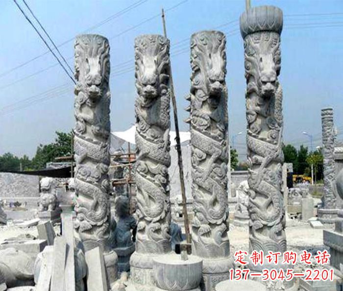 辽宁浩大神秘的龙柱石雕