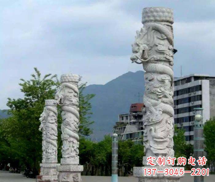 辽宁精美工艺大理石龙柱雕塑