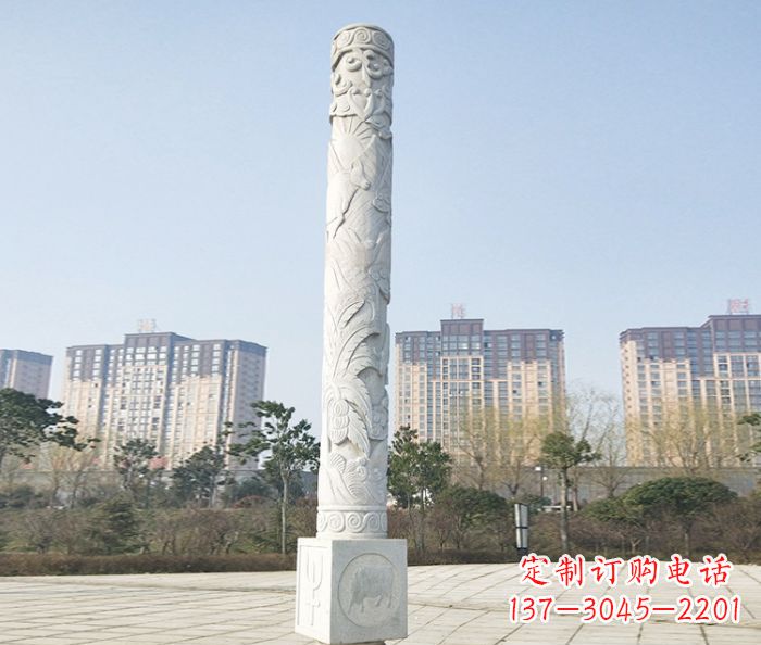 辽宁广场景观大理石龙柱石雕_2 (2)