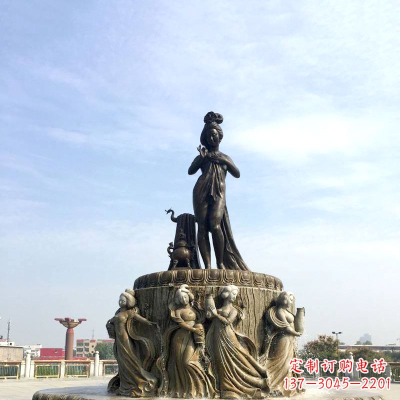 辽宁贵妃出浴景观雕塑-城市园林历史人物中国古代四大美女大象