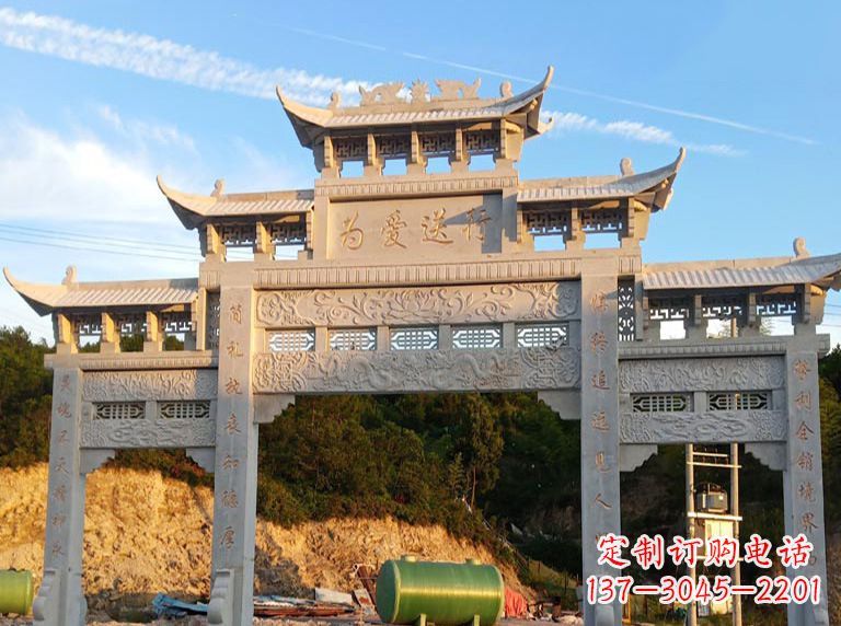 辽宁海北石雕牌坊——高品质定制雕塑