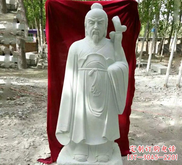 辽宁汉白玉古代名医华佗雕塑