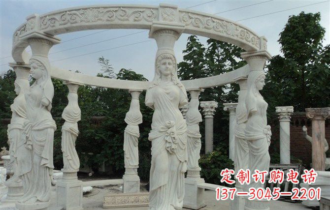 辽宁汉白玉欧式凉亭雕塑