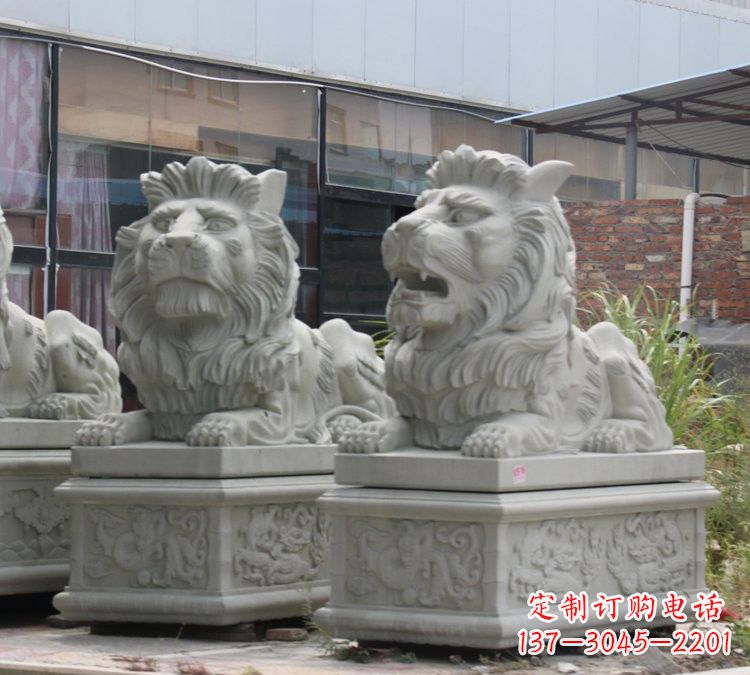 辽宁汉白玉狮子雕塑,欧式风格精美雕塑