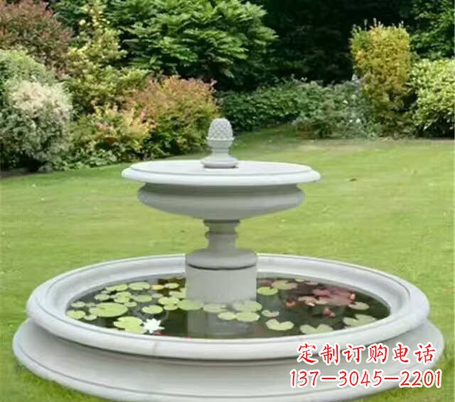 辽宁汉白玉双层喷泉雕塑