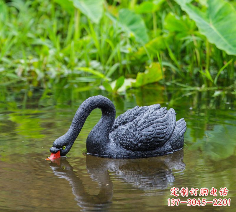 辽宁黑天鹅雕塑，水塘装饰摆件