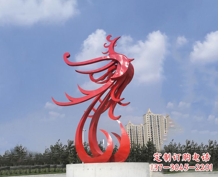 辽宁领雕塑凤凰户外园林广场景观动物雕塑
