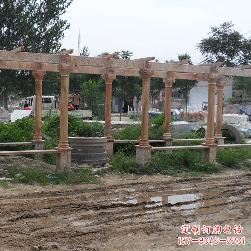 辽宁红色石雕定制长廊雕塑