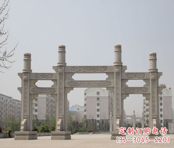 辽宁上中领雕塑:牌坊石雕定制