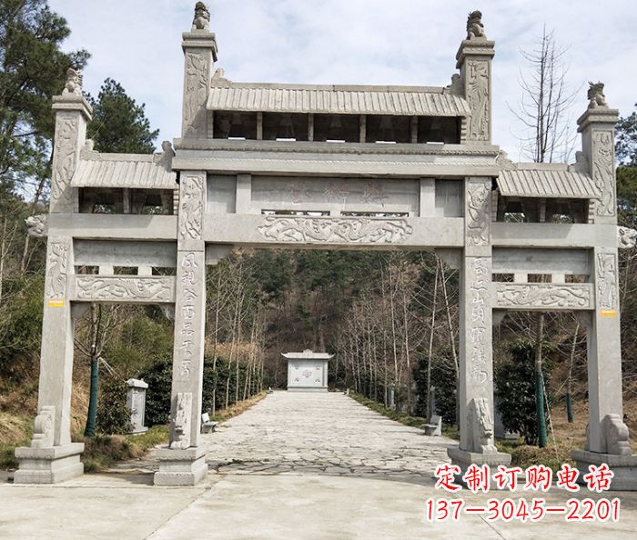 辽宁中领雕塑定制牌坊石雕