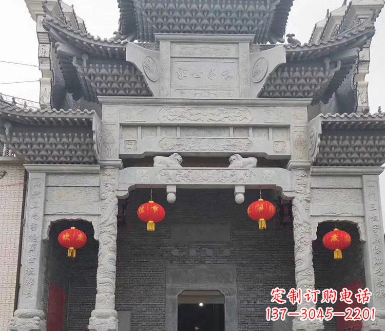 辽宁中领雕塑:专业定制牌坊石雕