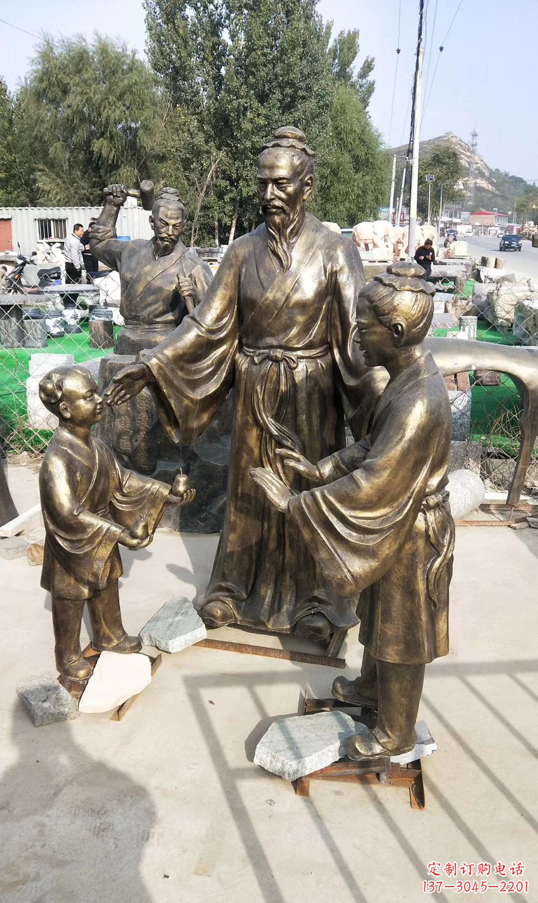 辽宁孔融让梨人物雕塑,传承名家之美