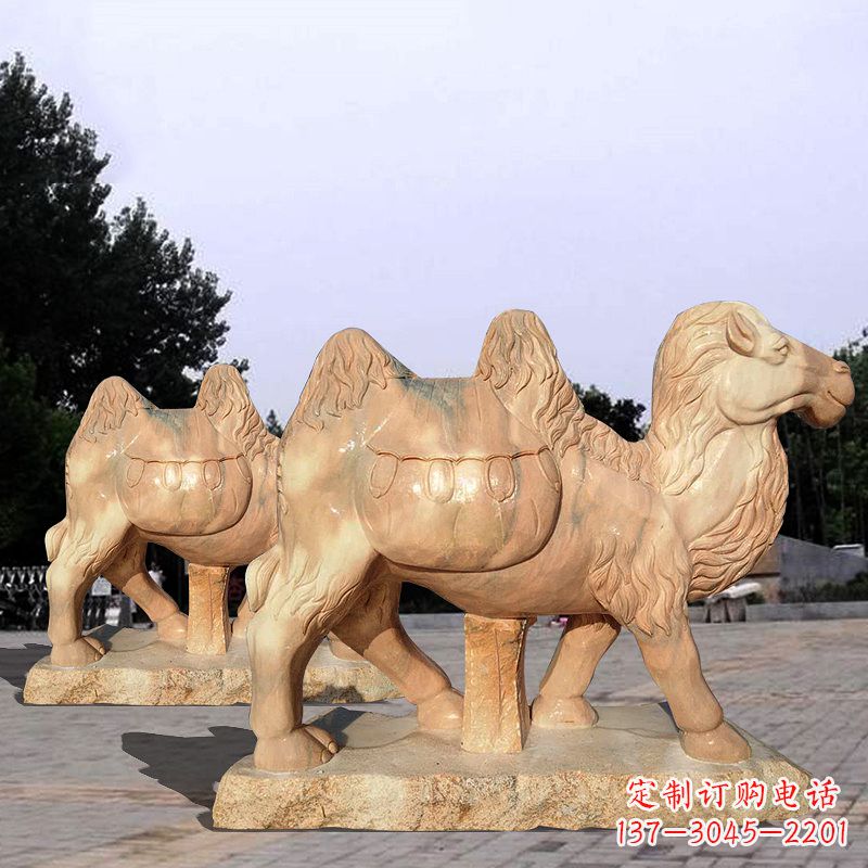 辽宁骆驼雕塑晚霞红石雕动物