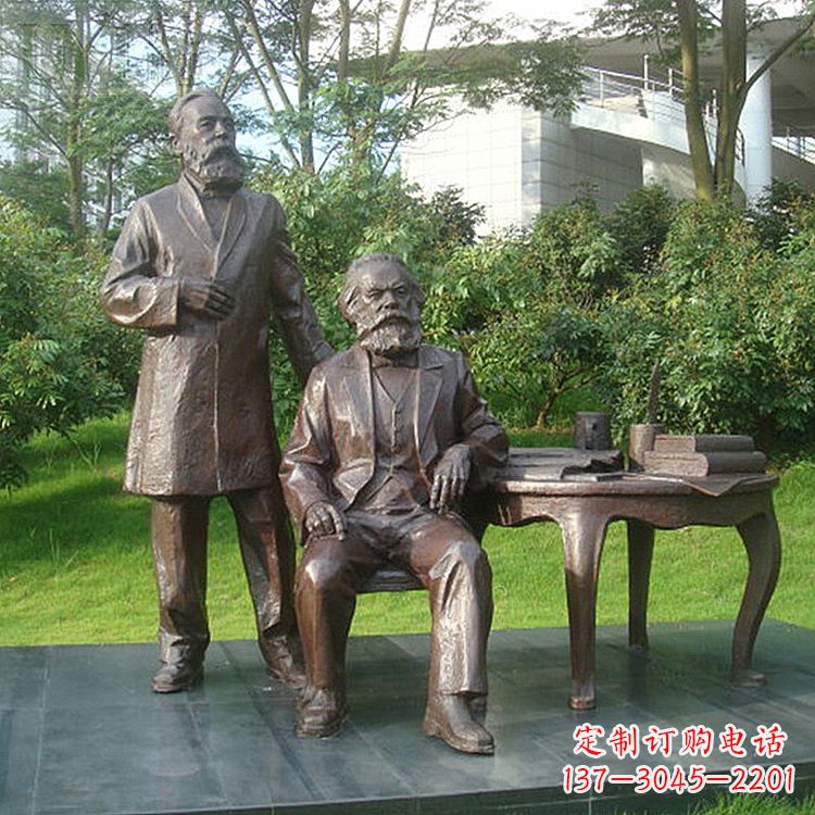 辽宁恩格斯铜雕塑,现代城市情景细节体现