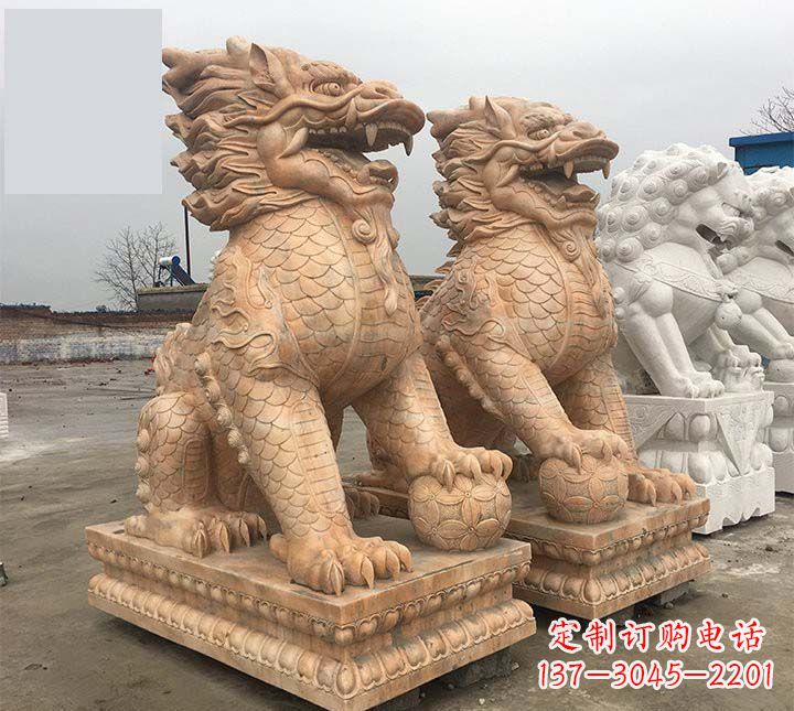辽宁麒麟石雕,雕刻精美,让您眼前一亮