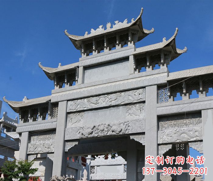 辽宁定制牌坊石雕,纪念无价的美好记忆