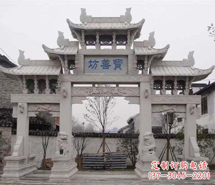 辽宁领雕塑:精美石牌坊石雕艺术品