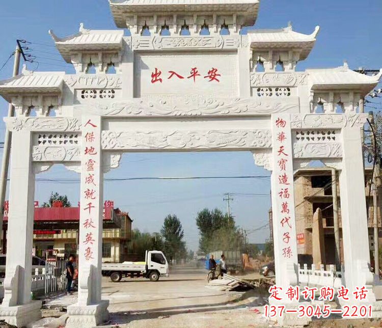 辽宁三门石牌坊石雕艺术