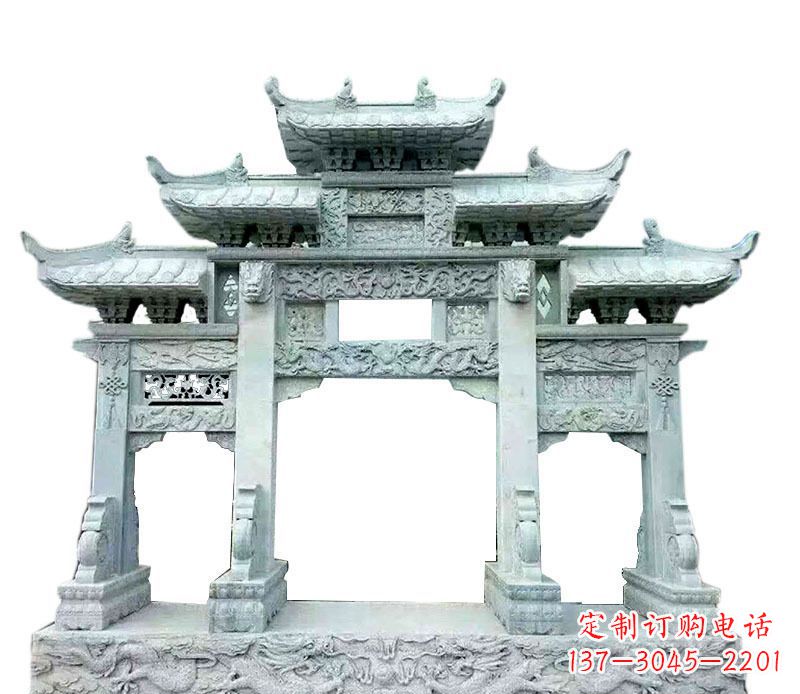 辽宁中领雕塑仿古牌坊石雕定制