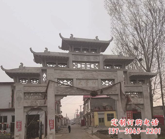 辽宁精美牌坊石雕,定制精美属于您的雕塑