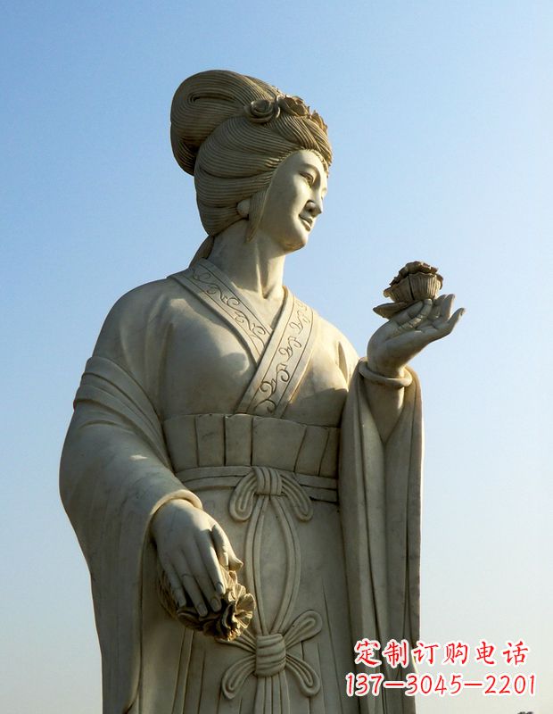 辽宁十二花神之十月芙蓉花花蕊夫人汉白玉古代美女雕像