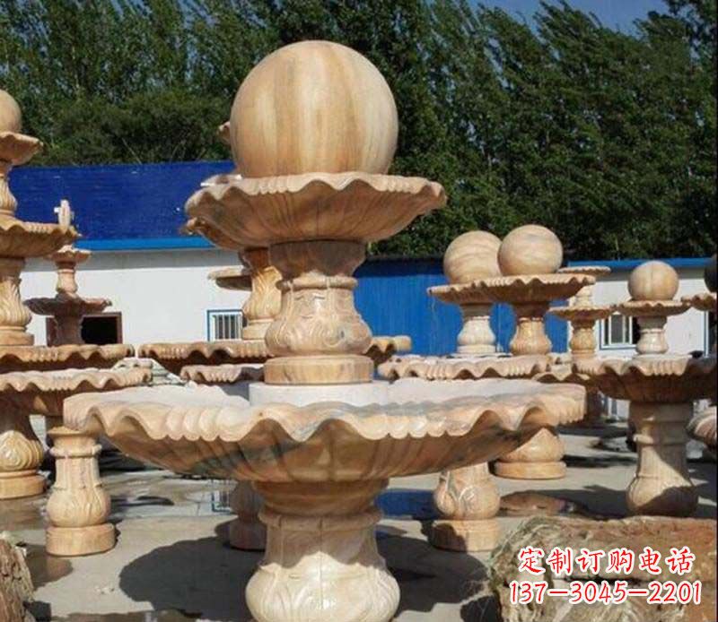 辽宁中领雕塑:英伦风格的玉石风水球雕塑