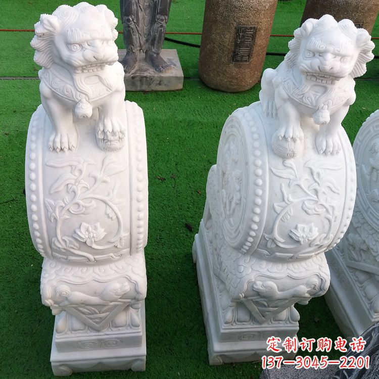 辽宁石雕青石貔貅门墩雕塑