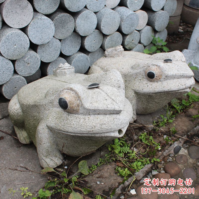 辽宁石雕青蛙喷水雕塑