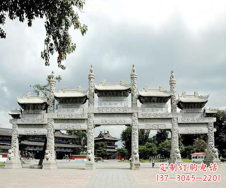 辽宁石雕五门牌坊