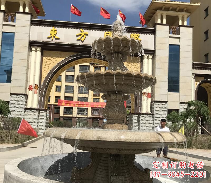 辽宁石雕小区大型喷泉雕塑