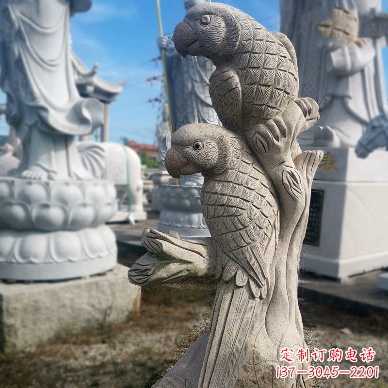 辽宁石雕鹦鹉景观雕塑摆件