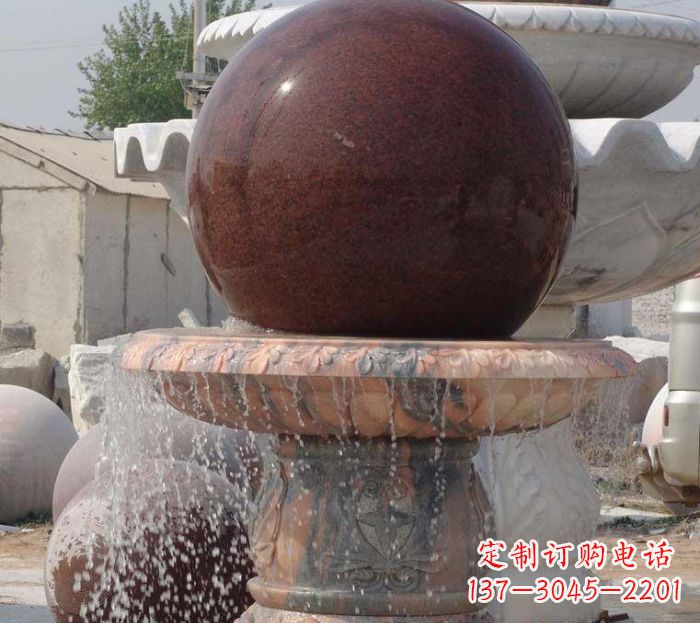 辽宁石来运转小型风水球喷泉石雕