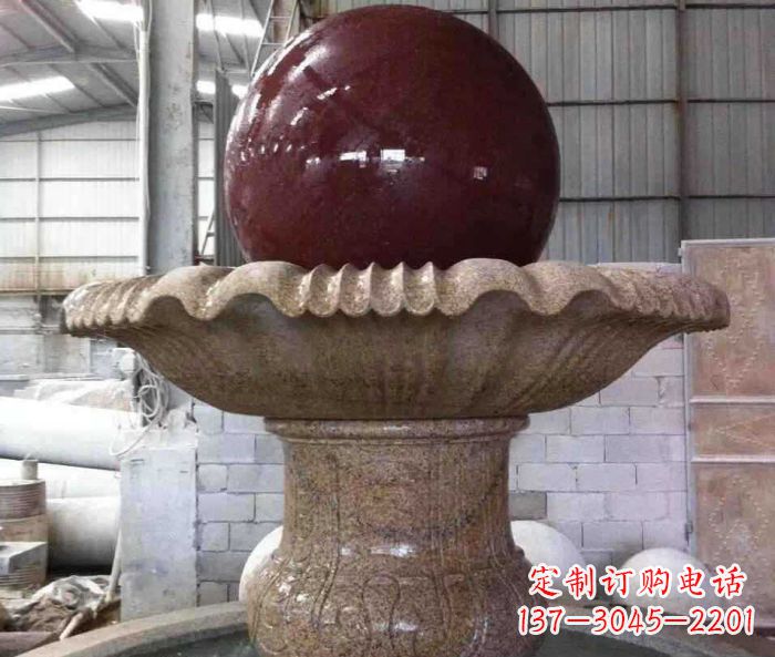 辽宁石来运转小型风水球喷泉石雕 (2)