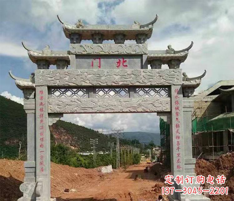 辽宁石牌坊单门牌坊石雕