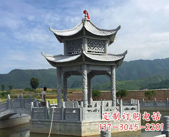 辽宁双层仿古凉亭石雕_1