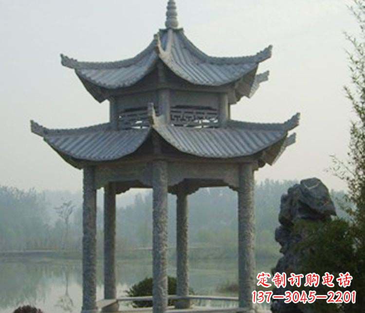 辽宁双层仿古凉亭石雕_2